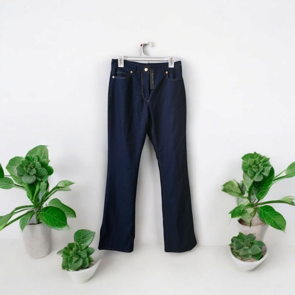 Elie Tahari Blue Flare Wide Leg Denim